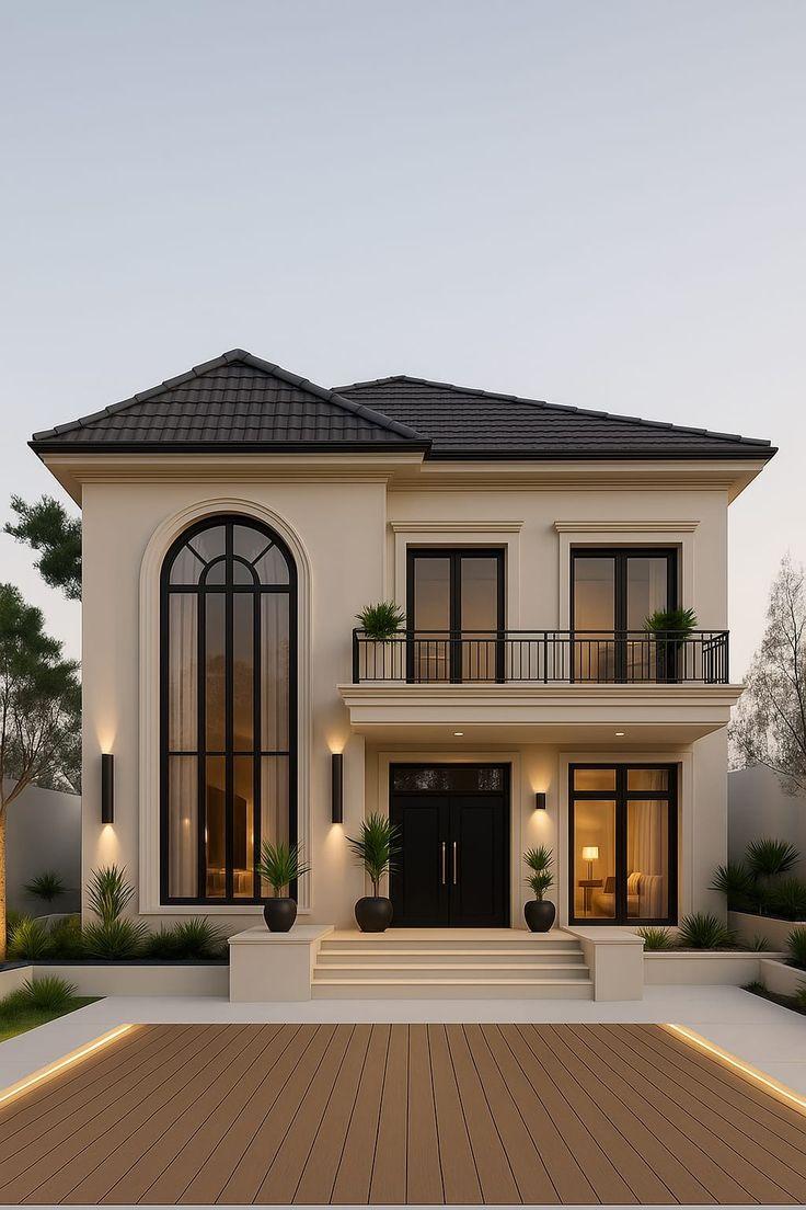 Modern Luxury Villa with Large Windows and Elegant Facade Alzad Real Estate